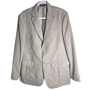 Perry Ellis Mens Faux Suede Sport Coat size 42R Holiday Fall Winter Business